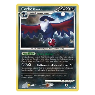 Découvrez Corboss, carte Holographique rare de la série Diamant & Perle Trésors Mystérieux