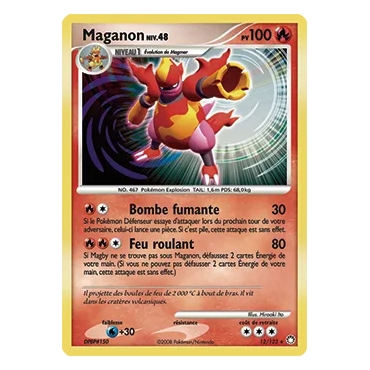 Maganon 12/123 : Joyau Holographique rare de l'extension Pokémon Diamant & Perle Trésors Mystérieux