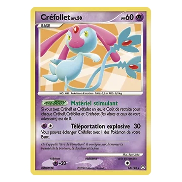 Découvrez Créfollet, carte Holographique rare de la série Diamant & Perle Trésors Mystérieux