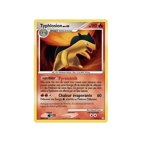 Typhlosion 16/123 : Joyau Holographique rare de l'extension Pokémon Diamant & Perle Trésors Mystérieux