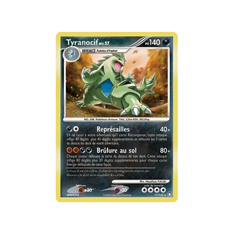 Carte Tyranocif - Holographique rare de Pokémon Diamant & Perle Trésors Mystérieux 17/123