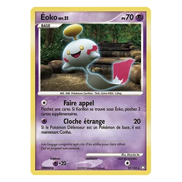 Éoko 22/123 : Joyau Rare (Brillante) de l'extension Pokémon Diamant & Perle Trésors Mystérieux