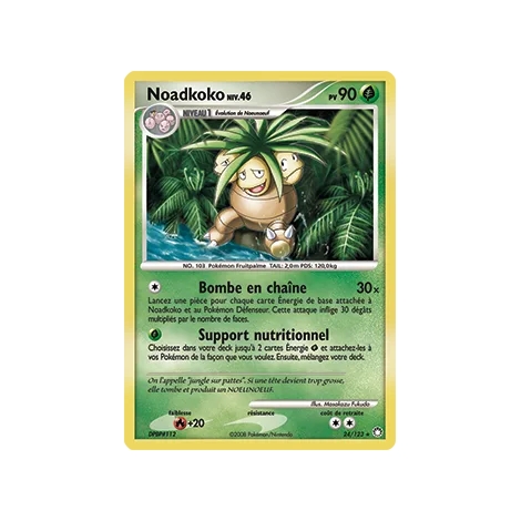 Carte Noadkoko - Rare (Brillante) de Pokémon Diamant & Perle Trésors Mystérieux 24/123