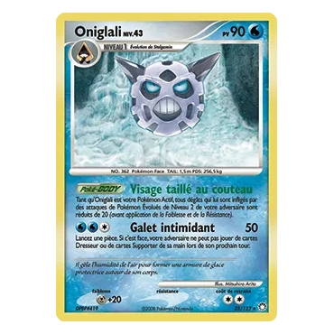 Carte Oniglali - Rare (Brillante) de Pokémon Diamant & Perle Trésors Mystérieux 25/123