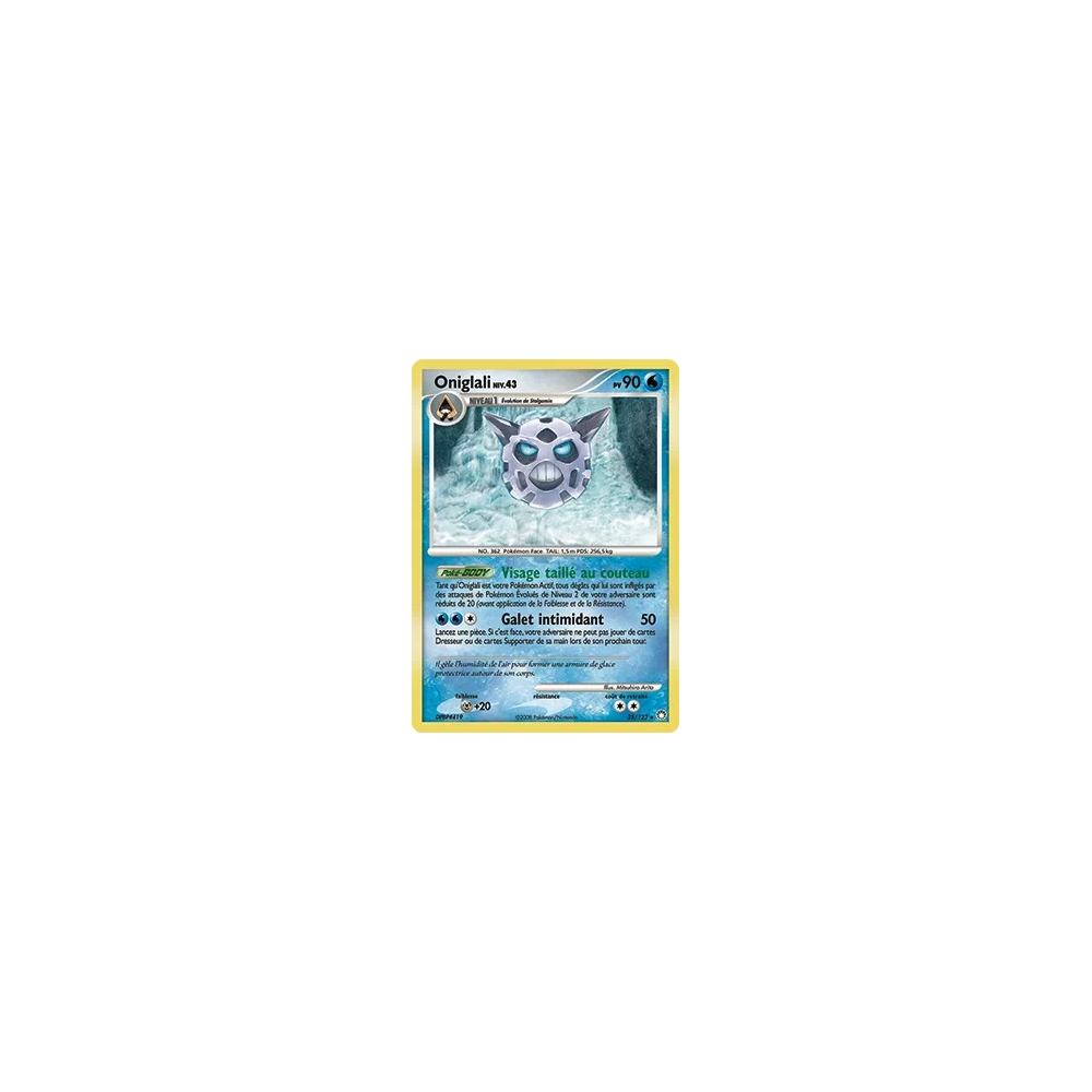 Carte Oniglali - Rare (Brillante) de Pokémon Diamant & Perle Trésors Mystérieux 25/123