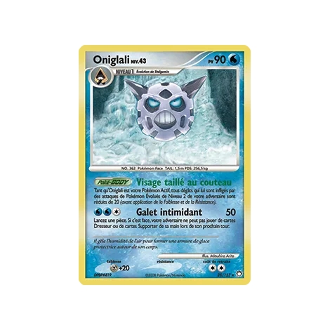 Carte Oniglali - Rare (Brillante) de Pokémon Diamant & Perle Trésors Mystérieux 25/123