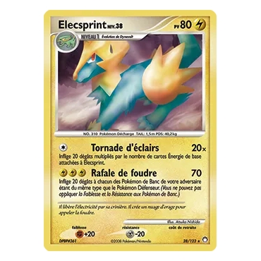 Découvrez Elecsprint, carte Rare (Brillante) de la série Diamant & Perle Trésors Mystérieux