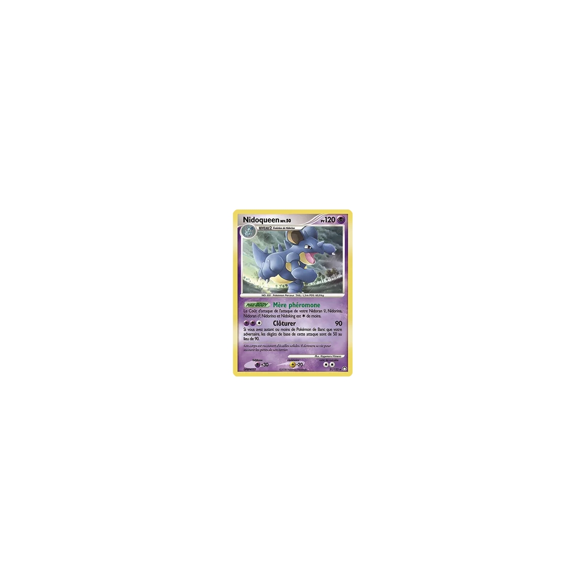 Nidoqueen 31/123 : Joyau Rare (Brillante) de l'extension Pokémon Diamant & Perle Trésors Mystérieux