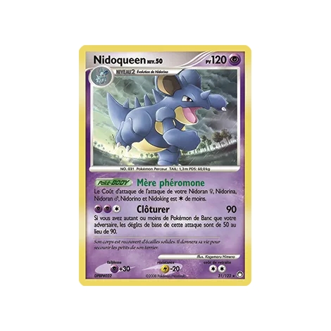 Nidoqueen 31/123 : Joyau Rare (Brillante) de l'extension Pokémon Diamant & Perle Trésors Mystérieux