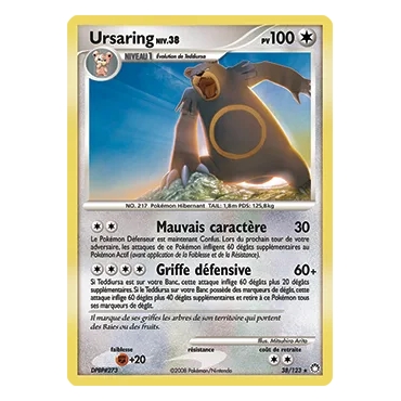 Découvrez Ursaring, carte Rare (Brillante) de la série Diamant & Perle Trésors Mystérieux