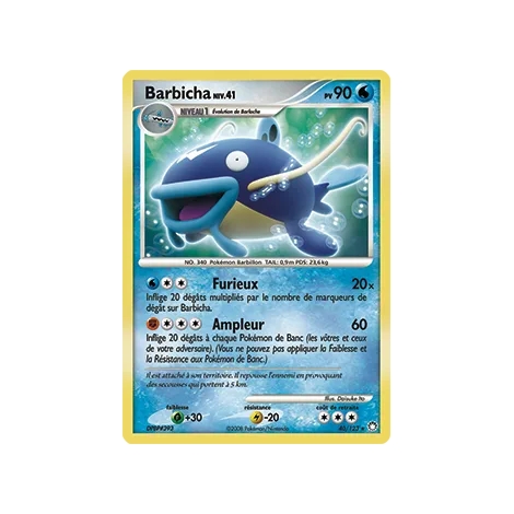 Carte Barbicha - Rare (Brillante) de Pokémon Diamant & Perle Trésors Mystérieux 40/123