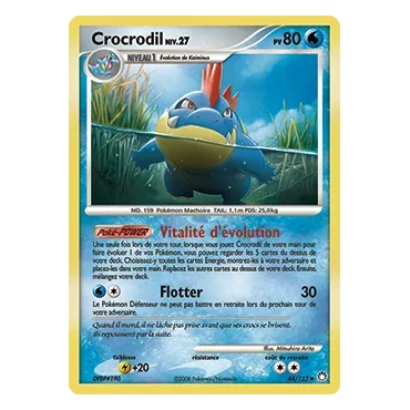 Carte Crocrodil - Peu commune (Brillante) de Pokémon Diamant & Perle Trésors Mystérieux 44/123