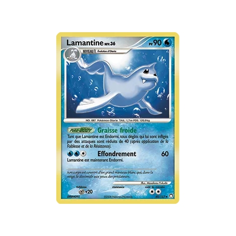 Carte Lamantine - Peu commune (Brillante) de Pokémon Diamant & Perle Trésors Mystérieux 45/123