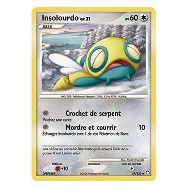 Carte Insolourdo - Peu commune (Brillante) de Pokémon Diamant & Perle Trésors Mystérieux 47/123