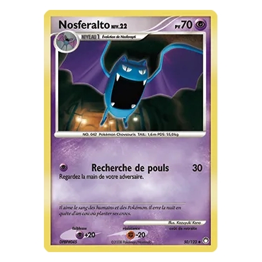 Nosferalto 50/123 : Joyau Peu commune (Brillante) de l'extension Pokémon Diamant & Perle Trésors Mystérieux