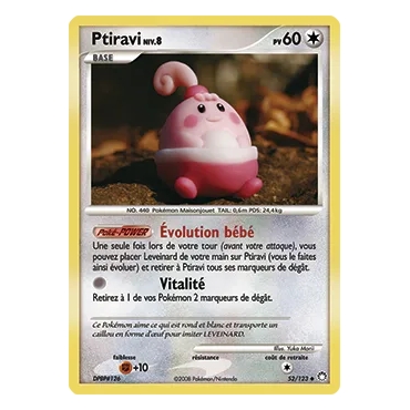 Carte Ptiravi - Peu commune (Brillante) de Pokémon Diamant & Perle Trésors Mystérieux 52/123