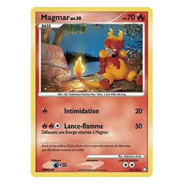 Carte Magmar - Peu commune (Brillante) de Pokémon Diamant & Perle Trésors Mystérieux 54/123