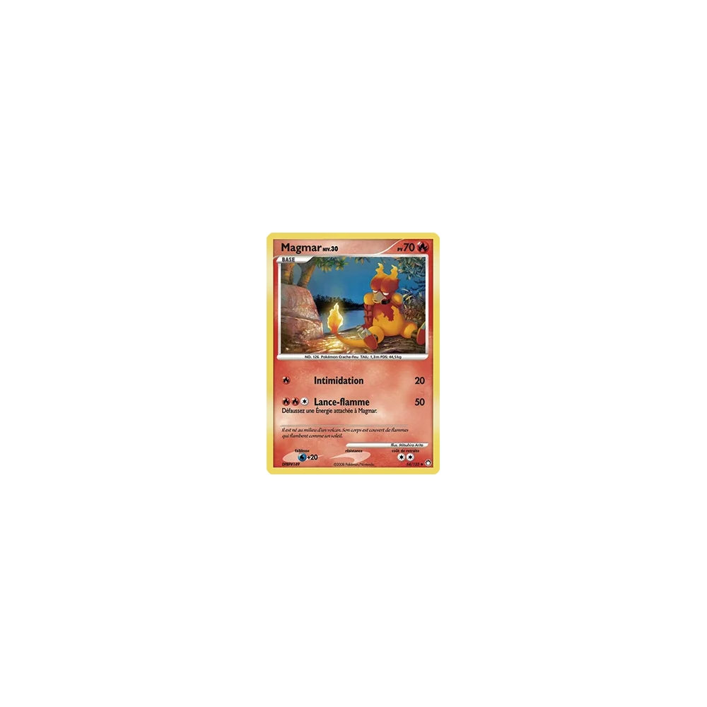 Carte Magmar - Peu commune (Brillante) de Pokémon Diamant & Perle Trésors Mystérieux 54/123