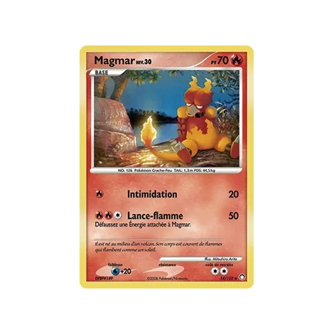 Carte Magmar - Peu commune (Brillante) de Pokémon Diamant & Perle Trésors Mystérieux 54/123