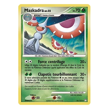Maskadra 55/123 : Joyau Peu commune (Brillante) de l'extension Pokémon Diamant & Perle Trésors Mystérieux