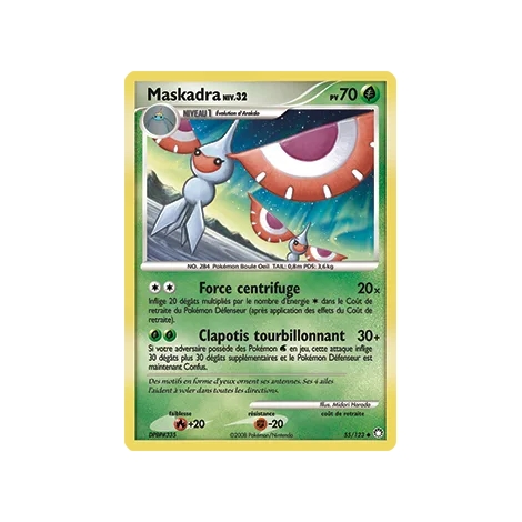 Maskadra 55/123 : Joyau Peu commune (Brillante) de l'extension Pokémon Diamant & Perle Trésors Mystérieux