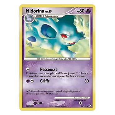 Nidorina 56/123 : Joyau Peu commune (Brillante) de l'extension Pokémon Diamant & Perle Trésors Mystérieux