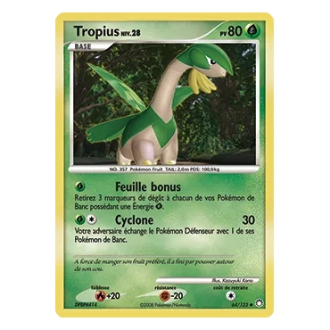 Carte Tropius - Peu commune (Brillante) de Pokémon Diamant & Perle Trésors Mystérieux 64/123