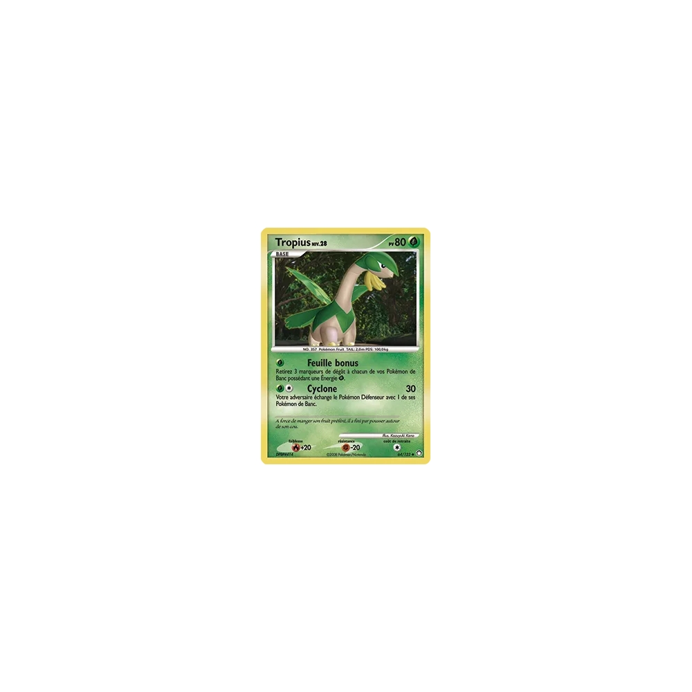 Carte Tropius - Peu commune (Brillante) de Pokémon Diamant & Perle Trésors Mystérieux 64/123