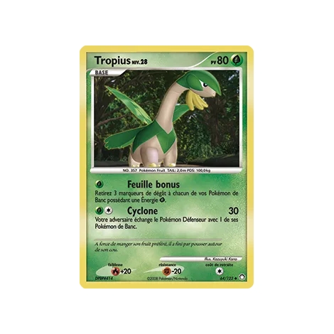 Carte Tropius - Peu commune (Brillante) de Pokémon Diamant & Perle Trésors Mystérieux 64/123