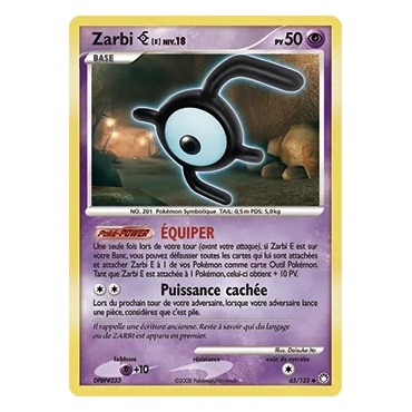 Zarbi E 65/123 : Joyau Peu commune (Brillante) de l'extension Pokémon Diamant & Perle Trésors Mystérieux