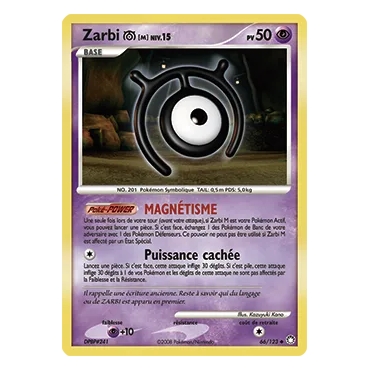 Découvrez Zarbi M, carte Peu commune (Brillante) de la série Diamant & Perle Trésors Mystérieux