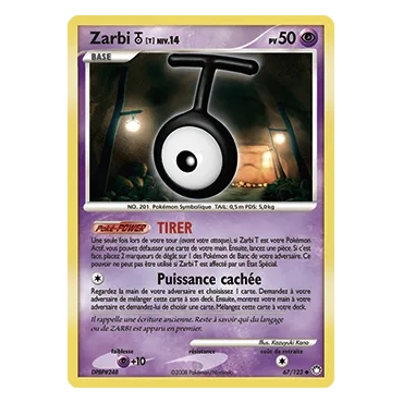Zarbi T 67/123 : Joyau Peu commune (Brillante) de l'extension Pokémon Diamant & Perle Trésors Mystérieux