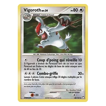 Carte Vigoroth - Peu commune (Brillante) de Pokémon Diamant & Perle Trésors Mystérieux 68/123