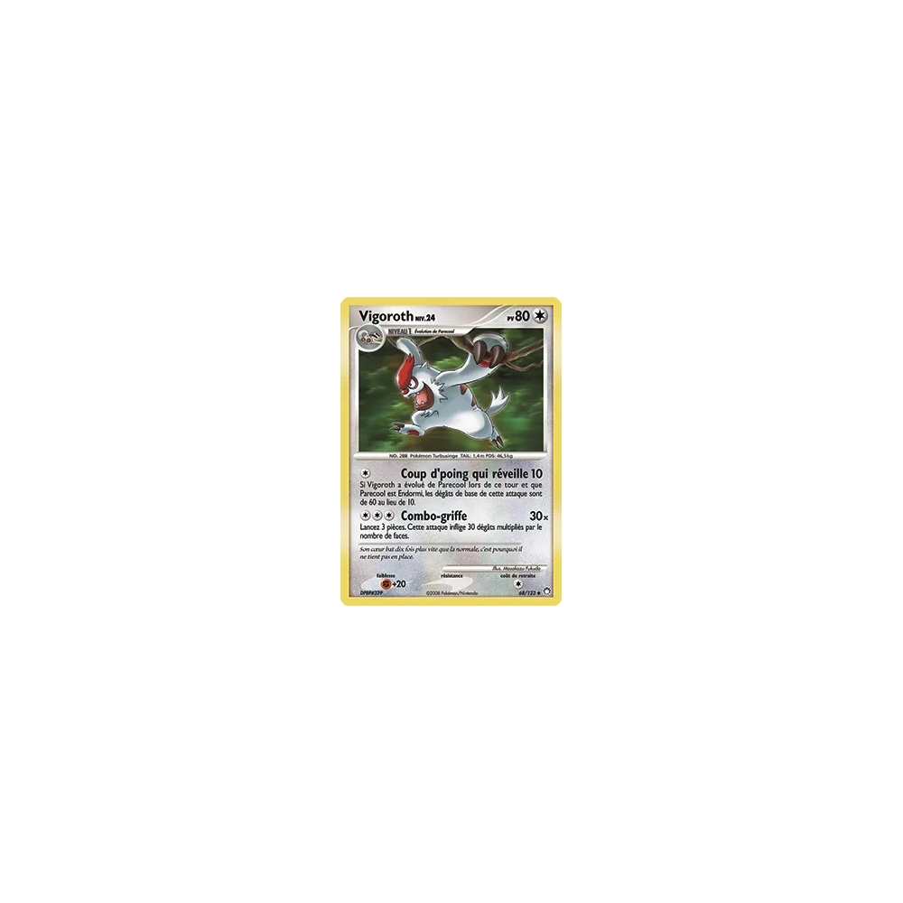 Carte Vigoroth - Peu commune (Brillante) de Pokémon Diamant & Perle Trésors Mystérieux 68/123