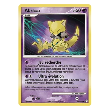 Carte Abra - Commune (Brillante) de Pokémon Diamant & Perle Trésors Mystérieux 69/123