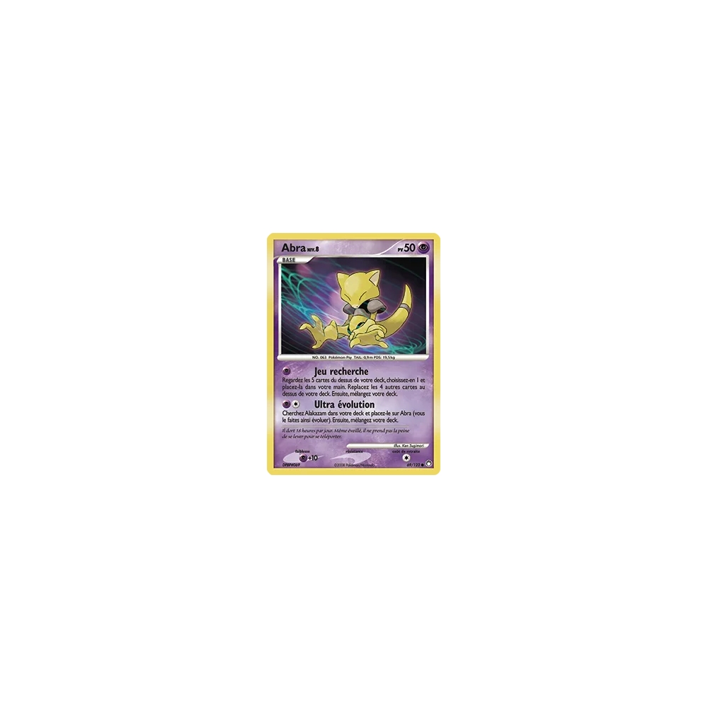 Carte Abra - Commune (Brillante) de Pokémon Diamant & Perle Trésors Mystérieux 69/123