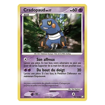 Carte Cradopaud - Commune (Brillante) de Pokémon Diamant & Perle Trésors Mystérieux 78/123
