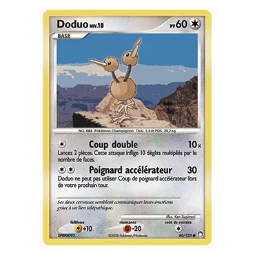 Découvrez Doduo, carte Commune (Brillante) de la série Diamant & Perle Trésors Mystérieux