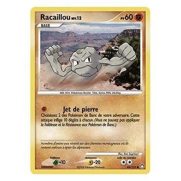 Carte Racaillou - Commune (Brillante) de Pokémon Diamant & Perle Trésors Mystérieux 84/123