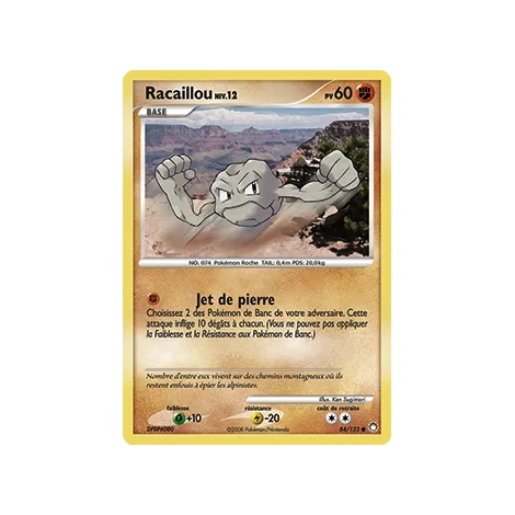 Carte Racaillou - Commune (Brillante) de Pokémon Diamant & Perle Trésors Mystérieux 84/123