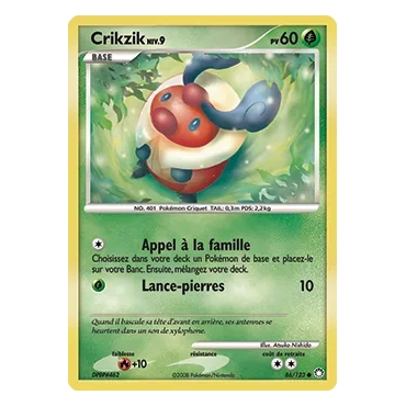 Découvrez Crikzik, carte Commune (Brillante) de la série Diamant & Perle Trésors Mystérieux