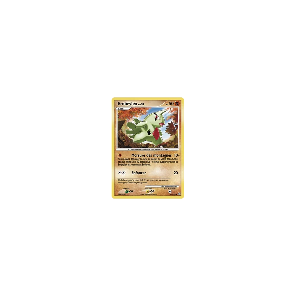 Embrylex 87/123 : Joyau Commune (Brillante) de l'extension Pokémon Diamant & Perle Trésors Mystérieux