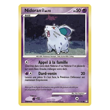 Carte Nidoran♀ - Commune (Brillante) de Pokémon Diamant & Perle Trésors Mystérieux 91/123