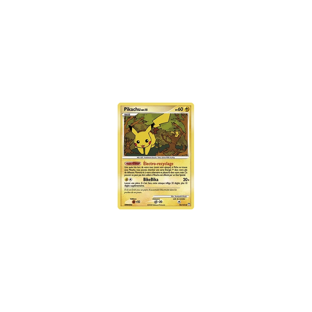 Découvrez Pikachu, carte Commune (Brillante) de la série Diamant & Perle Trésors Mystérieux