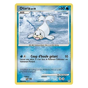 Otaria 97/123 : Joyau Commune (Brillante) de l'extension Pokémon Diamant & Perle Trésors Mystérieux