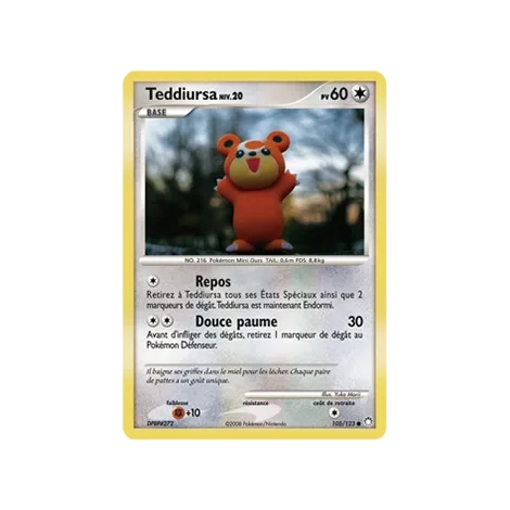 Carte Teddiursa - Commune (Brillante) de Pokémon Diamant & Perle Trésors Mystérieux 105/123