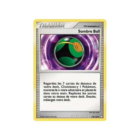 Carte Sombre Ball - Peu commune (Brillante) de Pokémon Diamant & Perle Trésors Mystérieux 110/123