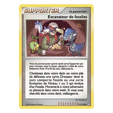 Excavateur de fossiles 111/123 : Joyau Peu commune (Brillante) de l'extension Pokémon Diamant & Perle Trésors Mystérieux