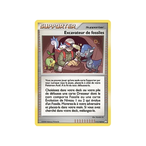 Excavateur de fossiles 111/123 : Joyau Peu commune (Brillante) de l'extension Pokémon Diamant & Perle Trésors Mystérieux