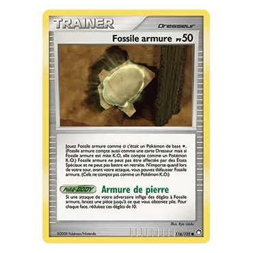 Fossile armure 116/123 : Joyau Commune (Brillante) de l'extension Pokémon Diamant & Perle Trésors Mystérieux